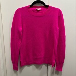 J. Crew Women’s Sz Small Bright Pink 100% Cashmere Long Sleeve Sweater